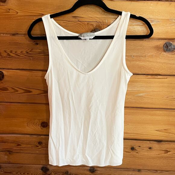 Max Mara White Sleeveless Blouse Size Medium - Picture 1 of 7